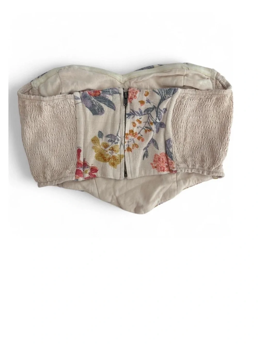 Fairycore Floral Sweetheart Strapless Tube Top Size Medium